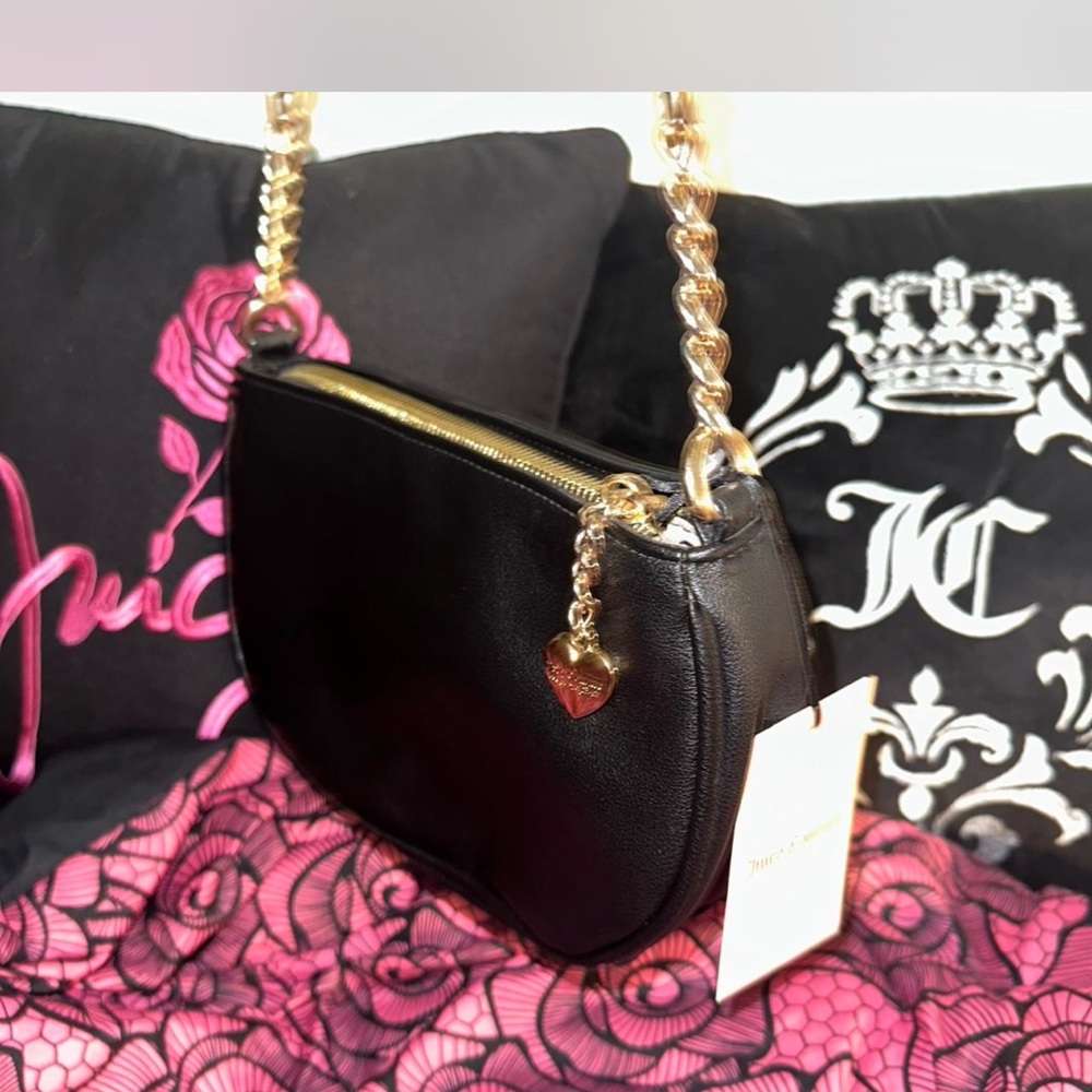Juicy Couture Black and Gold Shoulder Bag with Glamorous Accents - Picture 2 of 3